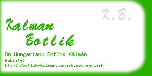 kalman botlik business card